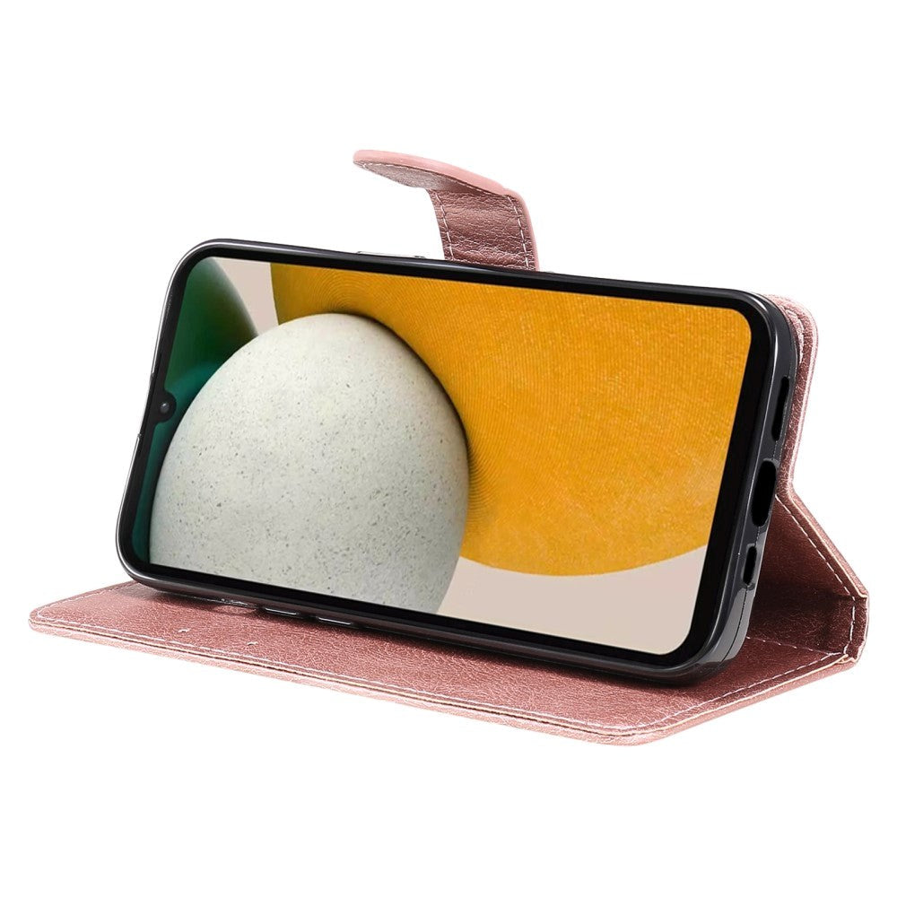 Samsung Galaxy A15 (5G) / A15 PU Læder Mobil Cover m. Pung og Strop - Rose Gold