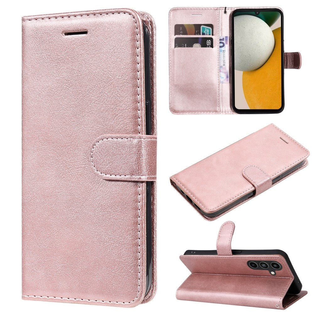 Samsung Galaxy A15 (5G) / A15 PU Læder Mobil Cover m. Pung og Strop - Rose Gold