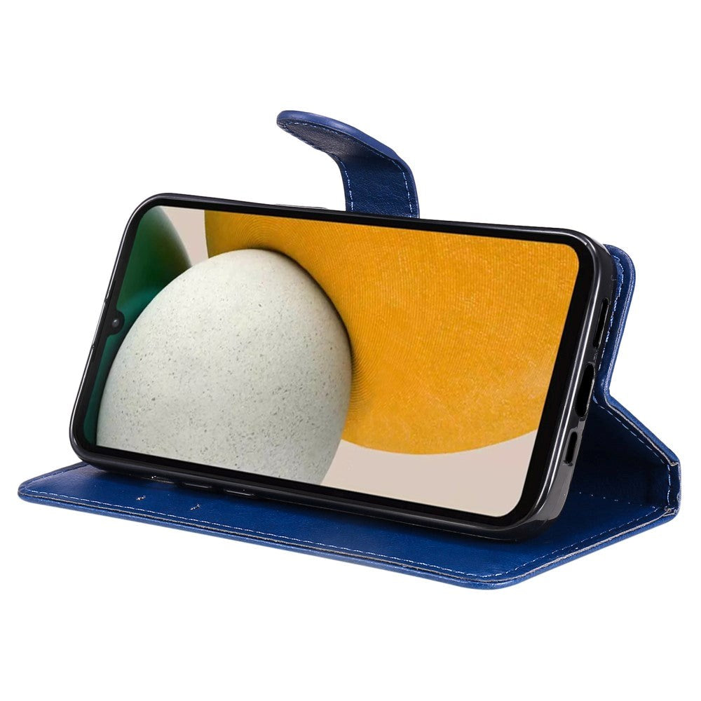 Samsung Galaxy A15 (5G) / A15 PU Læder Mobil Cover m. Pung og Strop - Blå