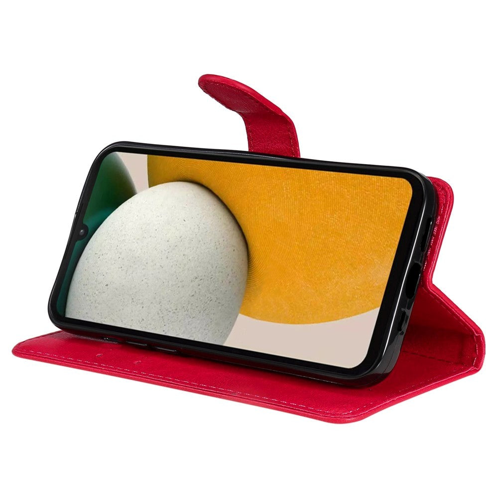 Samsung Galaxy A15 (5G) / A15 PU Læder Mobil Cover m. Pung og Strop - Rød