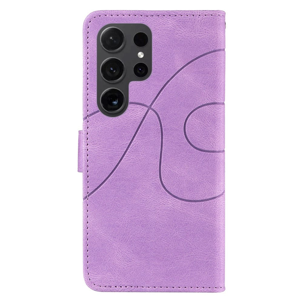Samsung Galaxy S24 Ultra PU Læder Mobil Cover m. Pung & Strop - Lilla