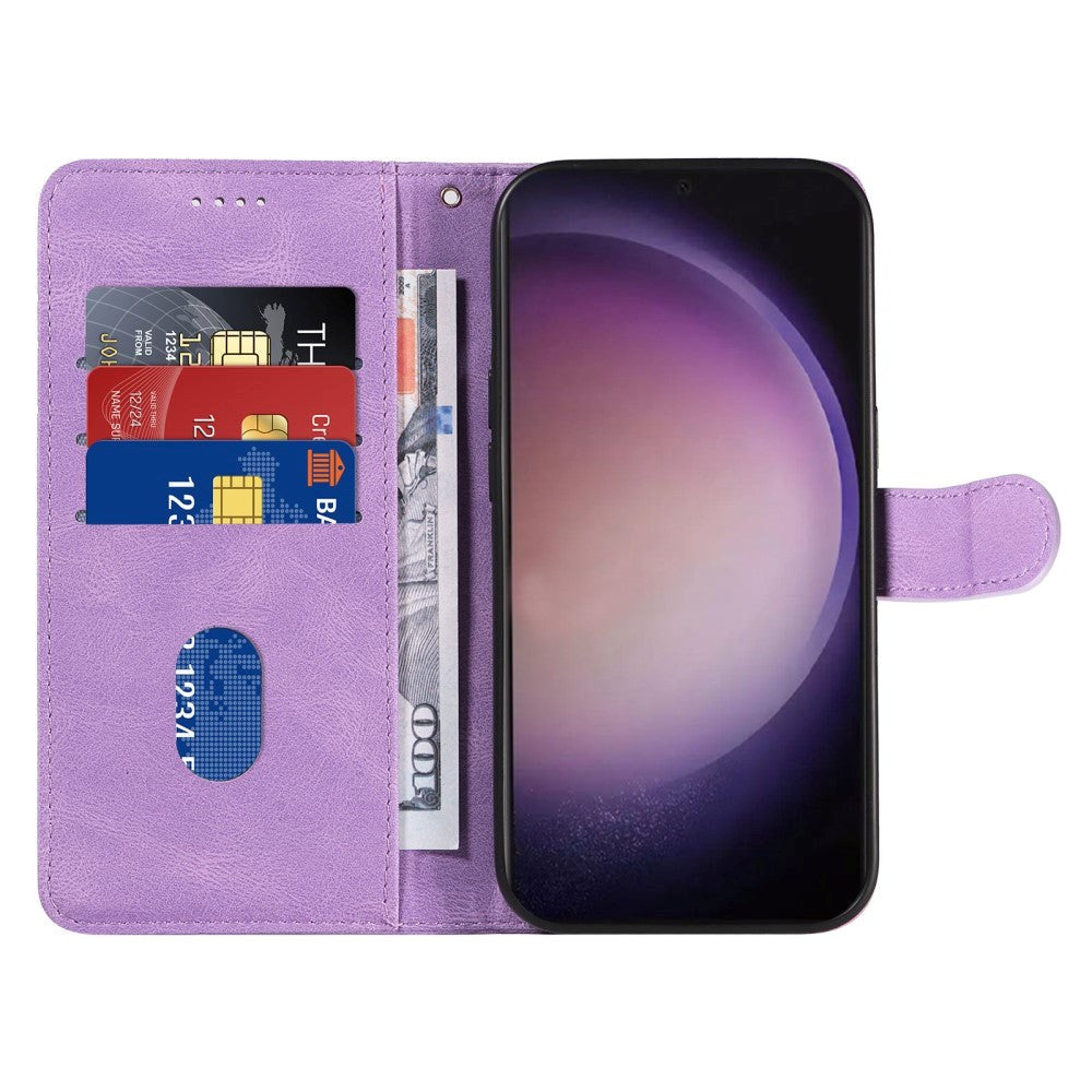 Samsung Galaxy S24 Ultra PU Læder Mobil Cover m. Pung & Strop - Lilla
