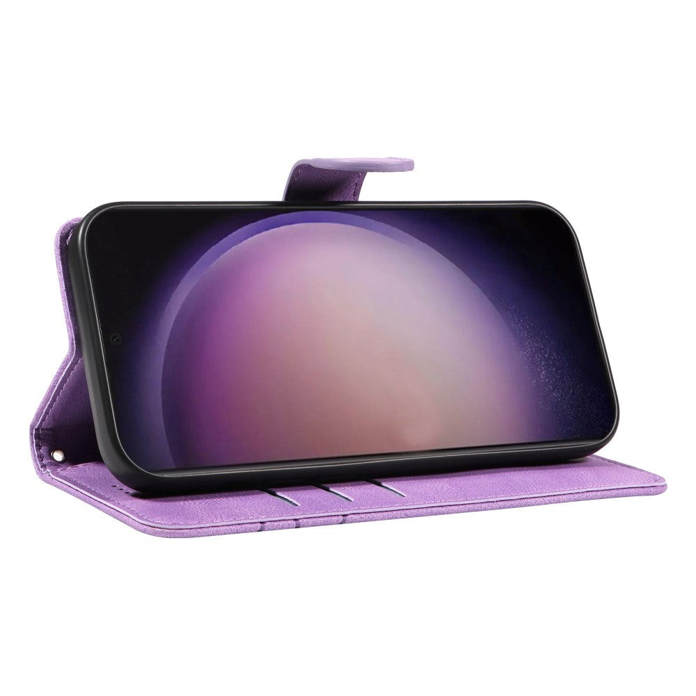 Samsung Galaxy S24 Ultra PU Læder Mobil Cover m. Pung & Strop - Lilla