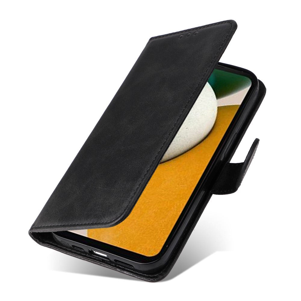 Samsung Galaxy A15 (5G) / A15 Kunstlæder Mobil Cover m. Pung og Strop - Svart