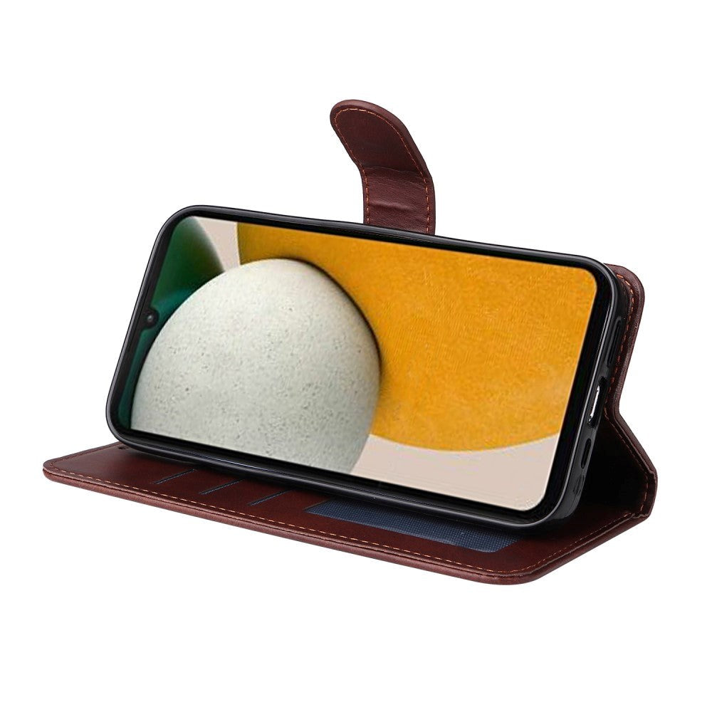 Samsung Galaxy A15 (5G) / A15 Kunstlæder Mobil Cover m. Pung og Strop - Brun