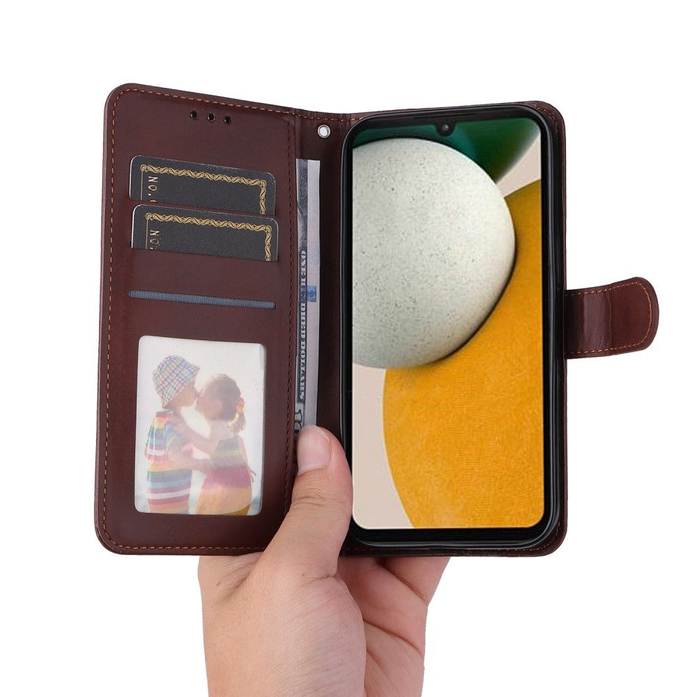 Samsung Galaxy A15 (5G) / A15 Kunstlæder Mobil Cover m. Pung og Strop - Brun