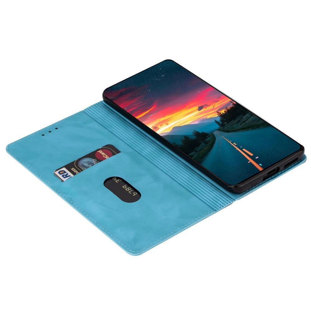 Samsung Galaxy A15 (5G) / A15 Læder Mobil Cover m. Pung - Glimmer - Blå