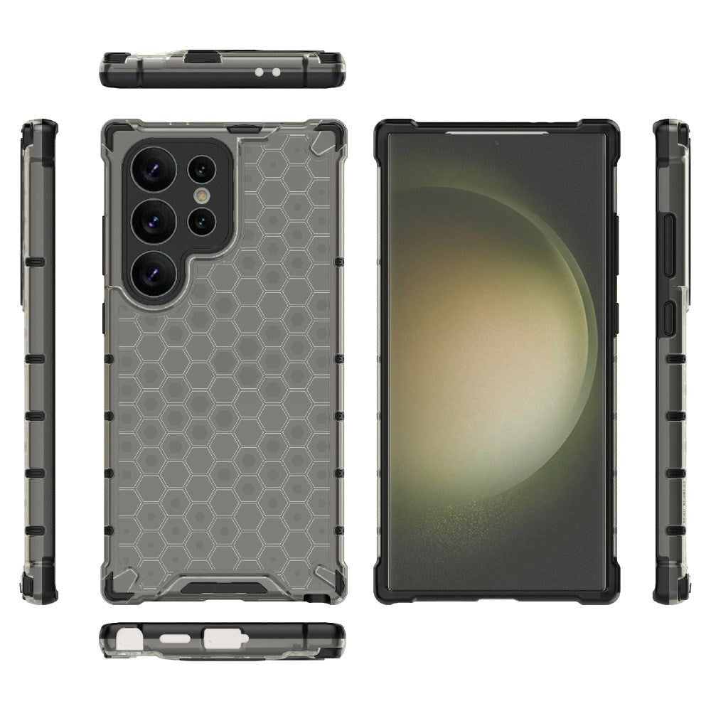 Samsung Galaxy S24 Ultra Hybrid Bagside Case - Honeycomb Sort