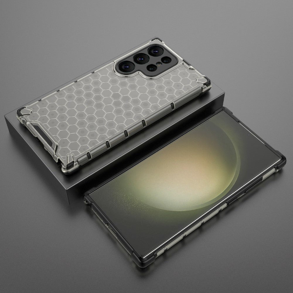 Samsung Galaxy S24 Ultra Hybrid Bagside Case - Honeycomb Sort