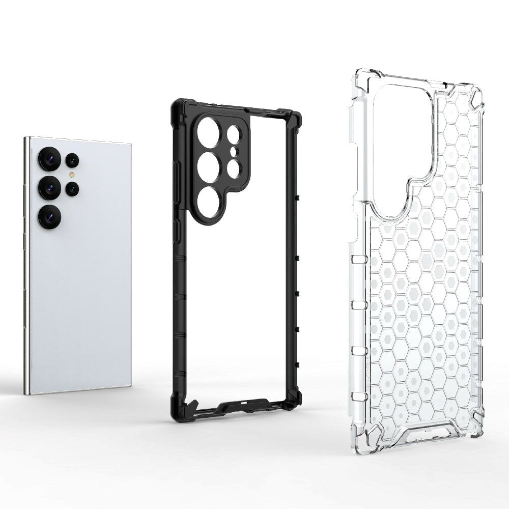 Samsung Galaxy S24 Ultra Hybrid Bagside Case - Honeycomb Sort