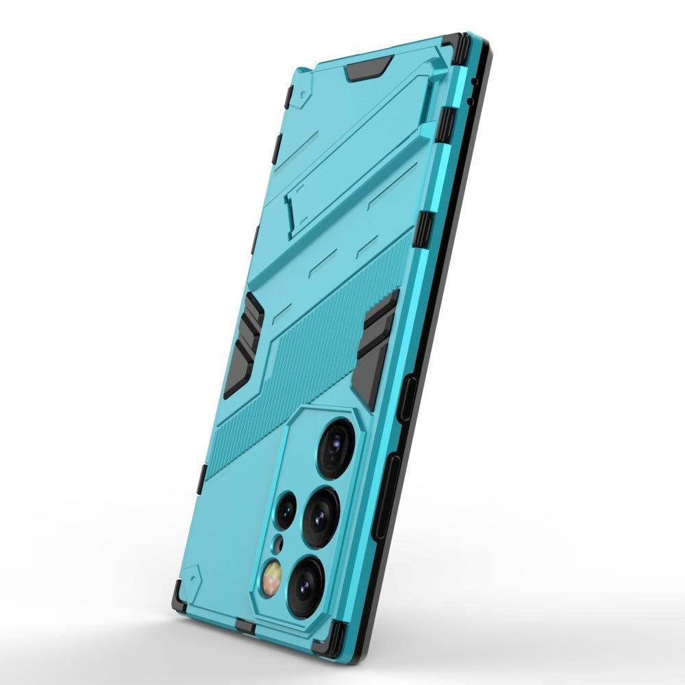 Samsung Galaxy S24 Ultra Hybrid Håndværker Mobil Cover m. Kickstand - Blå