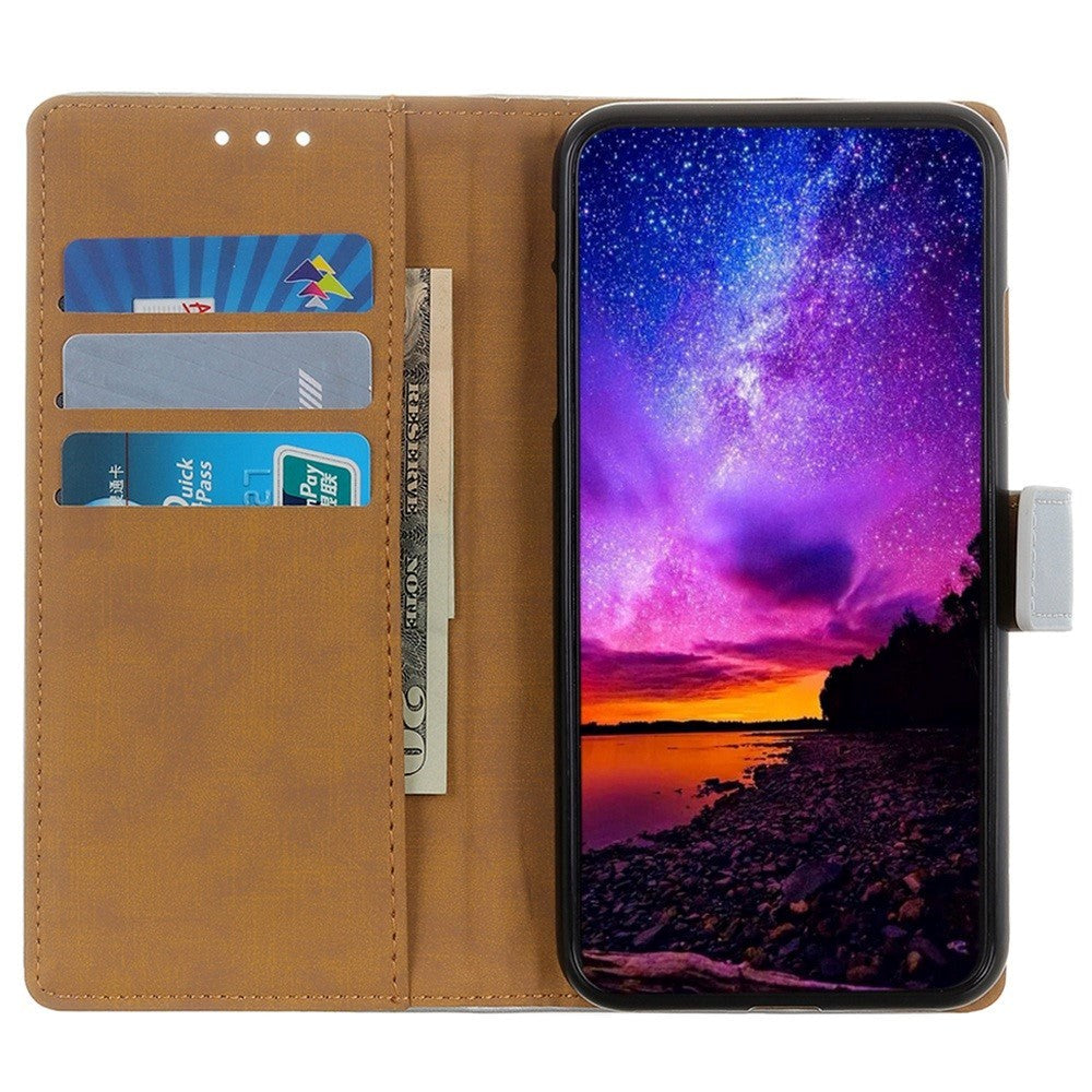 Xiaomi 14 Læder Mobil Cover m. Pung & Kickstand - Sølv