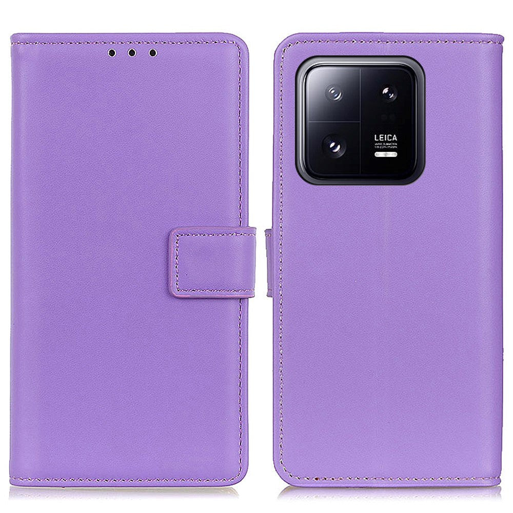 Xiaomi 14 Læder Mobil Cover m. Pung & Kickstand - Lilla