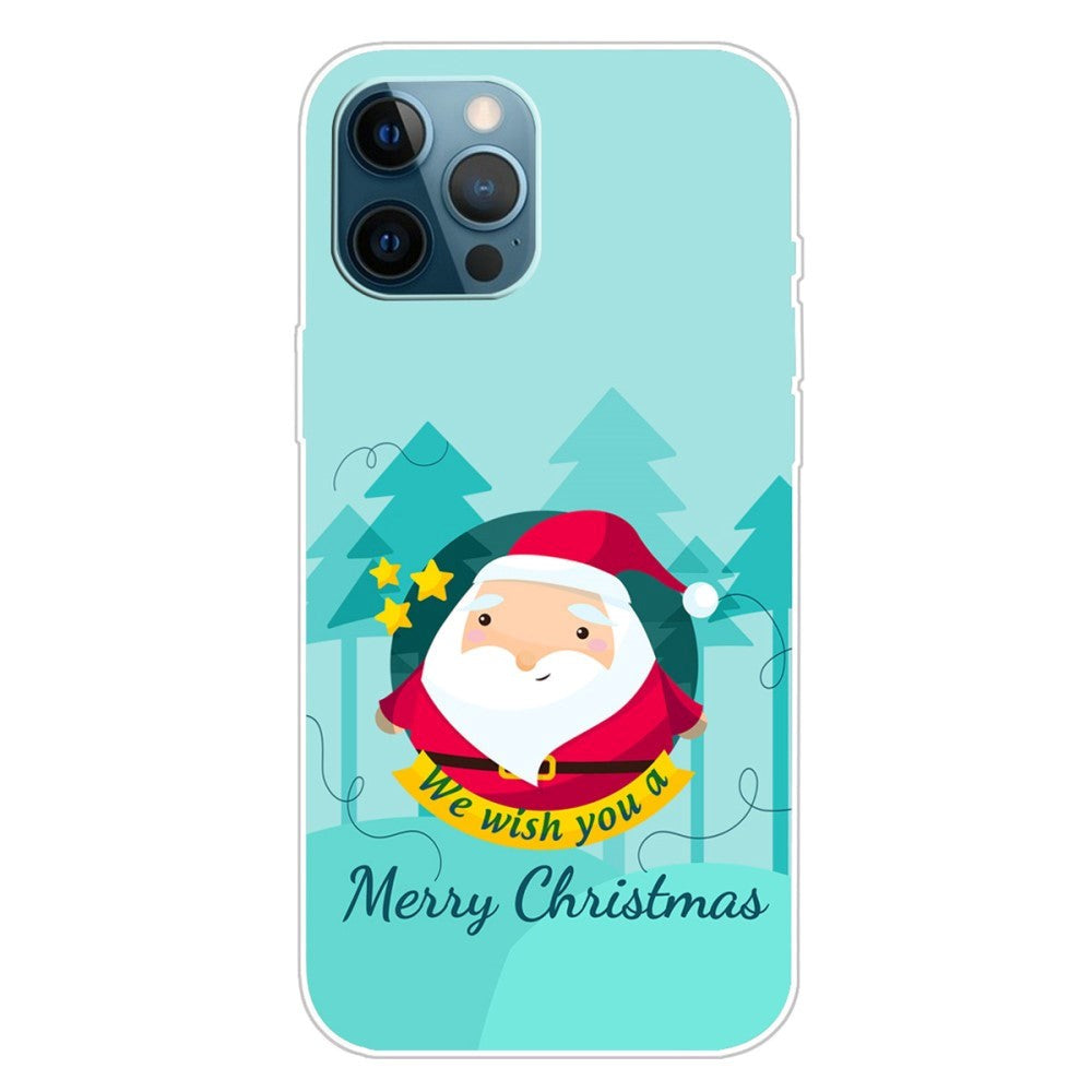 iPhone 15 Pro Max Fleksibelt Plast Mobil Jule Cover - Merry Christmas - Tegneserie Julemand