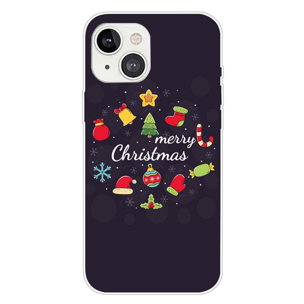 iPhone 15 Plus Fleksibelt Plast Mobil Jule Cover - Merry Christmas - Juledekorationer