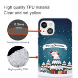 iPhone 15 Plus Fleksibelt Plast Mobil Jule Cover - Merry Christmas - Julemanden i Juletræ