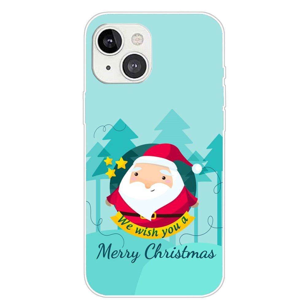 iPhone 15 Plus Fleksibelt Plast Mobil Jule Cover - Merry Christmas - Tegneserie Julemand