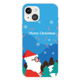 iPhone 15 Plus Fleksibelt Plast Mobil Jule Cover - Merry Christmas - Julemanden i Snevejr