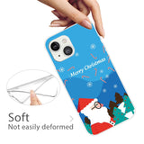 iPhone 15 Plus Fleksibelt Plast Mobil Jule Cover - Merry Christmas - Julemanden i Snevejr