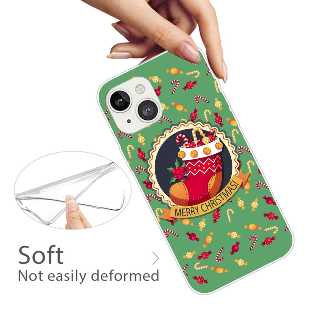 iPhone 15 Plus Fleksibelt Plast Mobil Jule Cover - Merry Christmas - Julesok