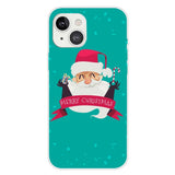 iPhone 15 Plus Fleksibelt Plast Mobil Jule Cover - Merry Christmas - Glad Julemand