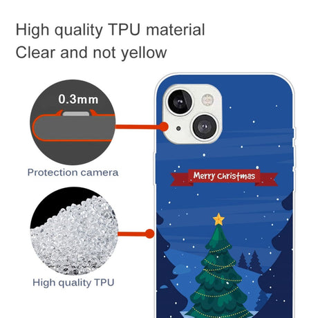 iPhone 15 Plus Fleksibelt Plast Mobil Jule Cover - Merry Christmas - Juletræ