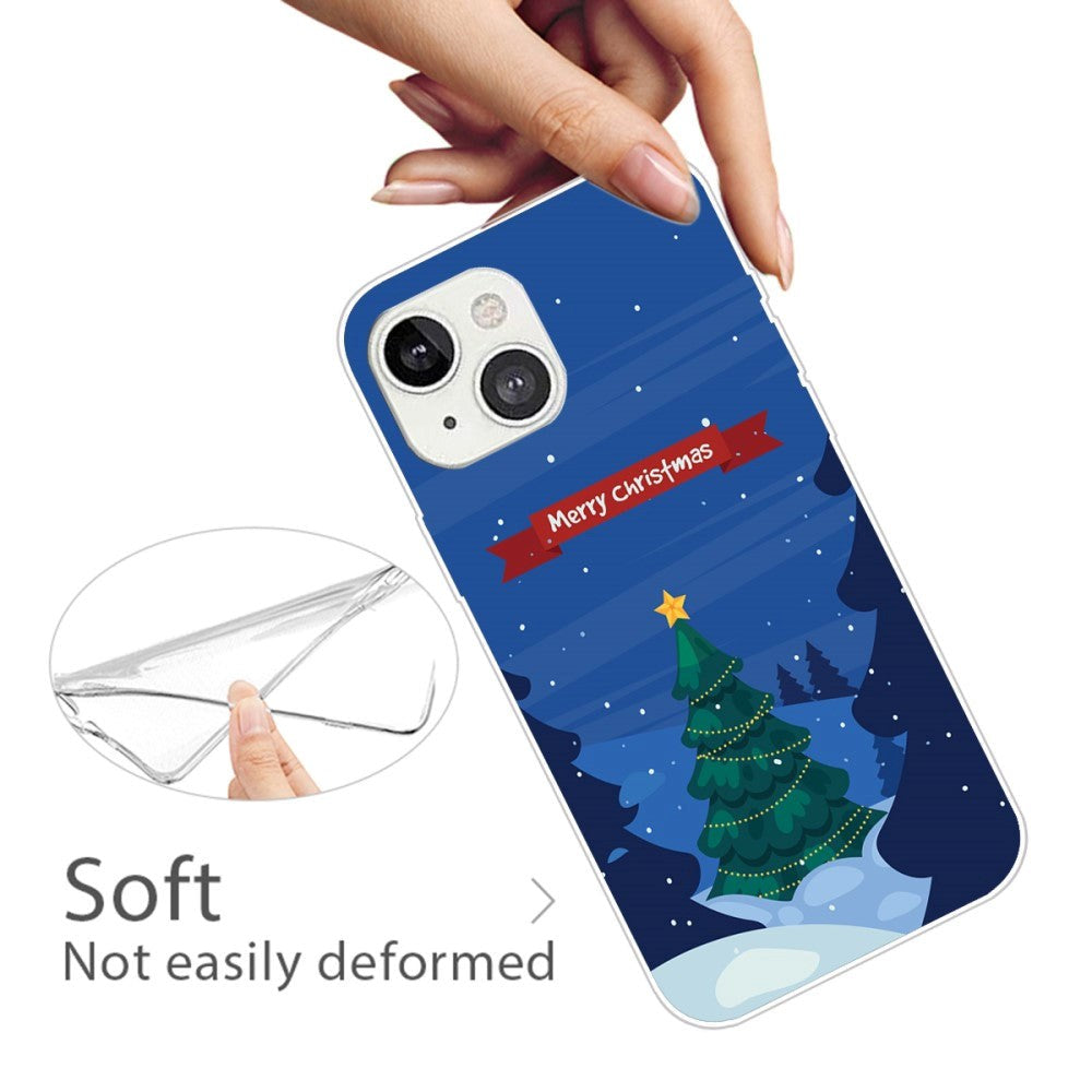 iPhone 15 Plus Fleksibelt Plast Mobil Jule Cover - Merry Christmas - Juletræ