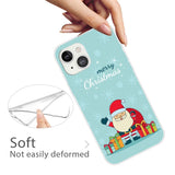 iPhone 15 Plus Fleksibelt Plast Mobil Jule Cover - Merry Christmas - Glad Julemand med Gaver