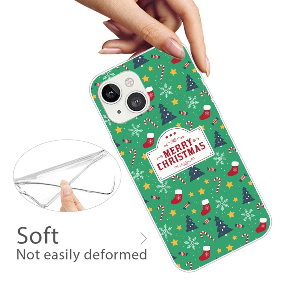 iPhone 15 Plus Fleksibelt Plast Mobil Jule Cover - Merry Christmas - Juletema