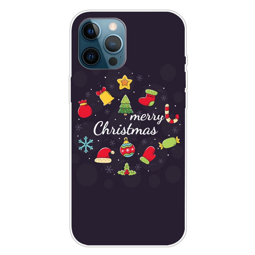 iPhone 15 Pro Fleksibelt Plast Mobil Jule Cover - Merry Christmas - Juledekorationer