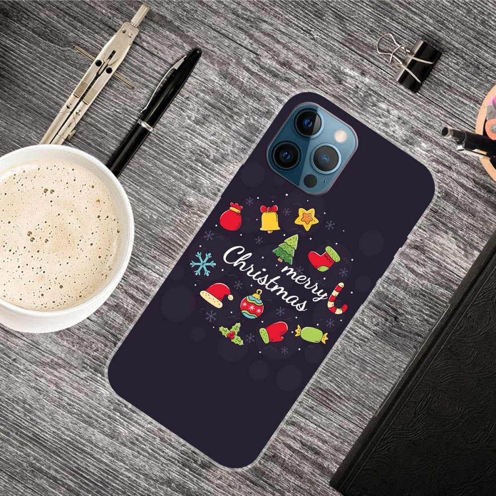 iPhone 15 Pro Fleksibelt Plast Mobil Jule Cover - Merry Christmas - Juledekorationer