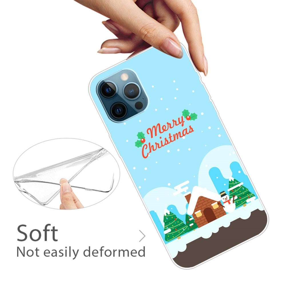 iPhone 15 Pro Fleksibelt Plast Mobil Jule Cover - Merry Christmas - Julehygge