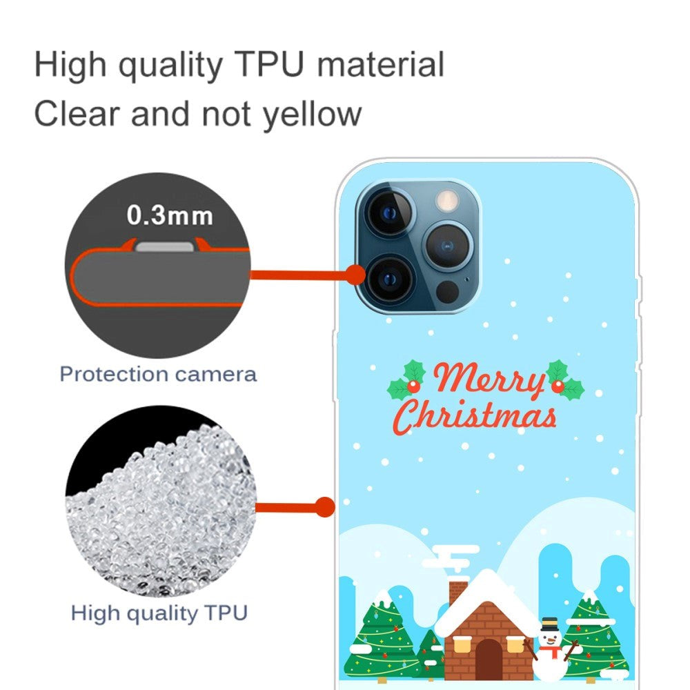 iPhone 15 Pro Fleksibelt Plast Mobil Jule Cover - Merry Christmas - Julehygge