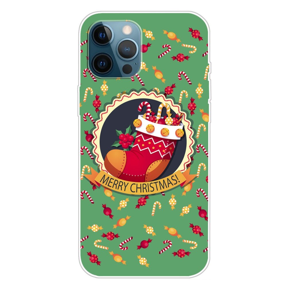 iPhone 15 Pro Fleksibelt Plast Mobil Jule Cover - Merry Christmas - Julesok