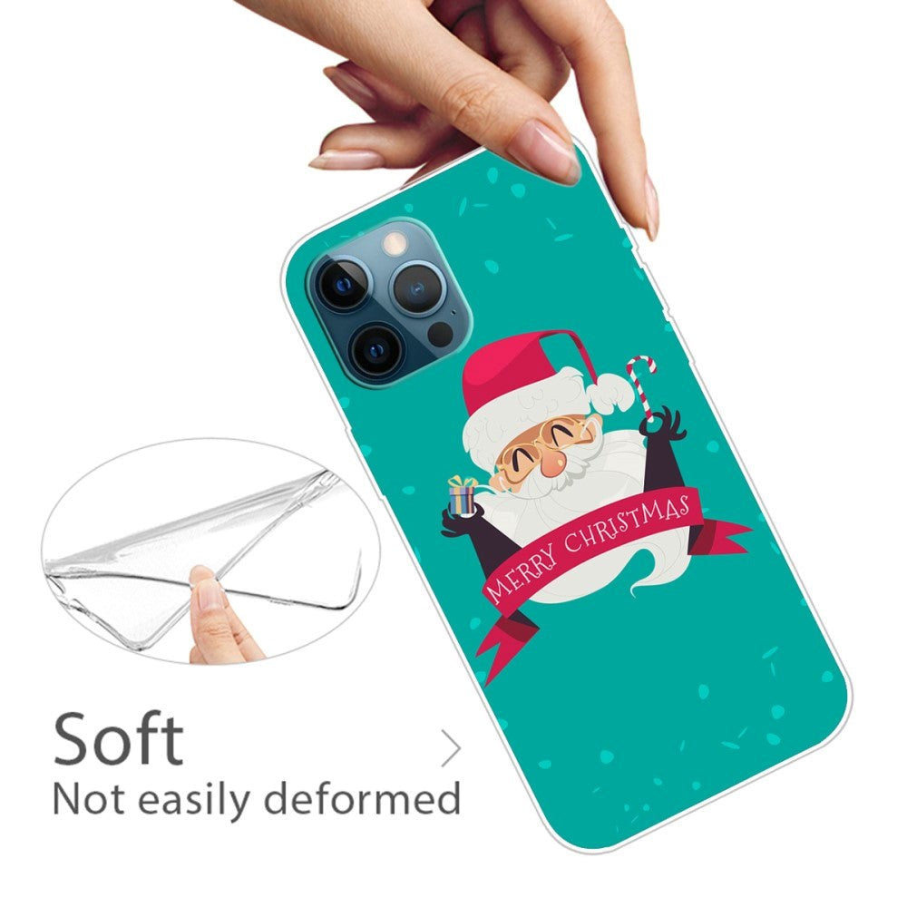 iPhone 15 Pro Fleksibelt Plast Mobil Jule Cover - Merry Christmas - Glad Julemand