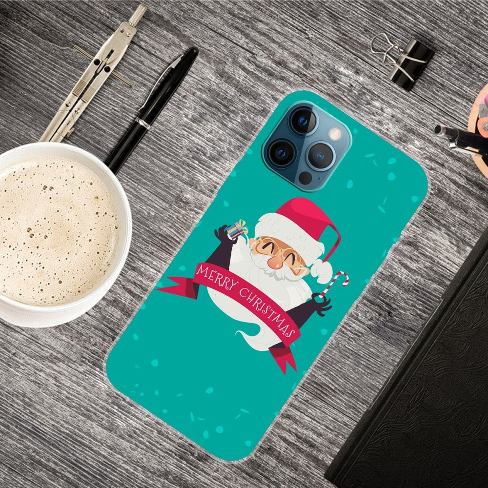 iPhone 15 Pro Fleksibelt Plast Mobil Jule Cover - Merry Christmas - Glad Julemand