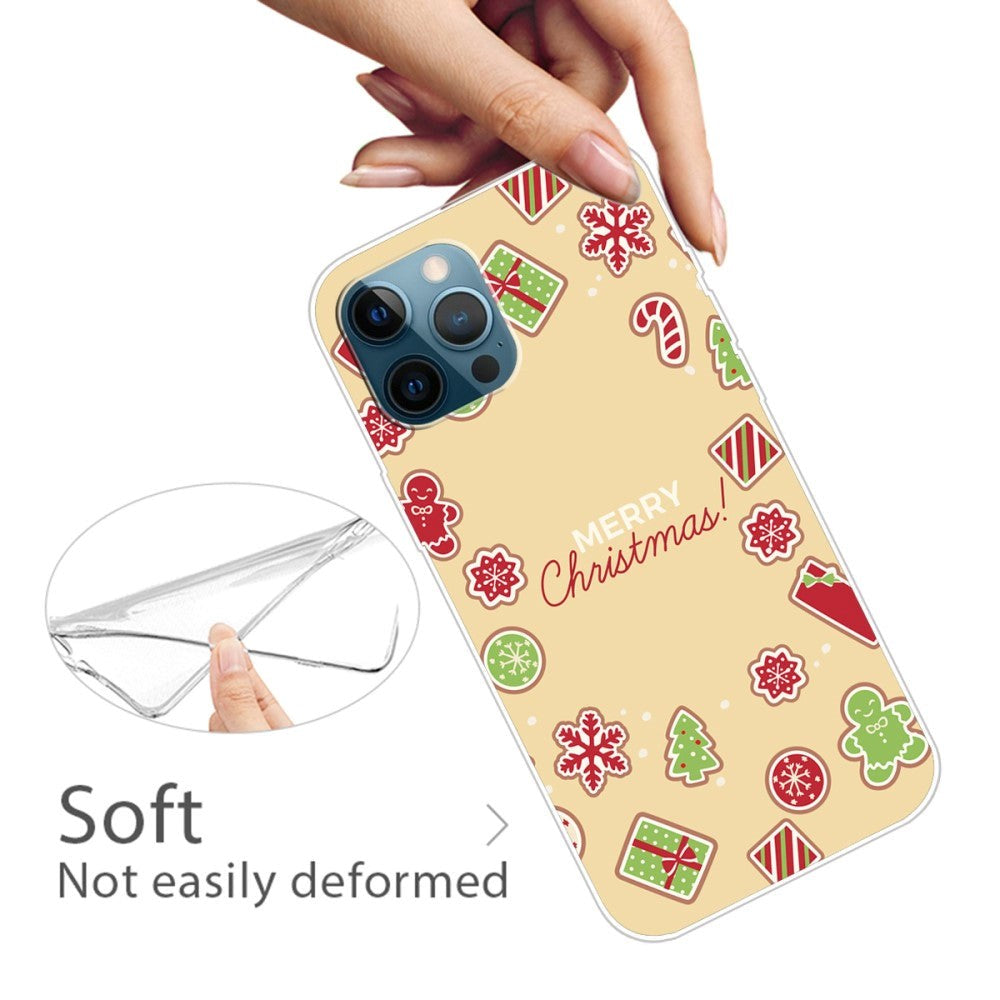 iPhone 15 Pro Fleksibelt Plast Mobil Jule Cover - Merry Christmas - Juleklistermærker