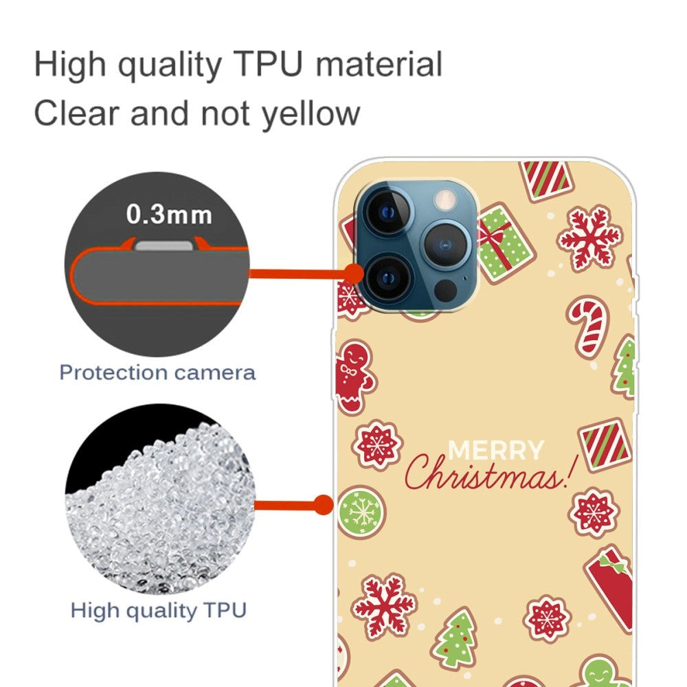 iPhone 15 Pro Fleksibelt Plast Mobil Jule Cover - Merry Christmas - Juleklistermærker