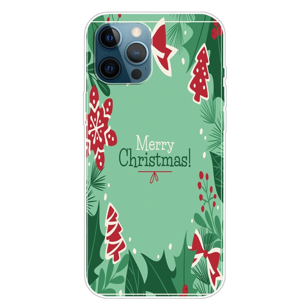 iPhone 15 Pro Fleksibelt Plast Mobil Jule Cover - Merry Christmas - Juleelementer