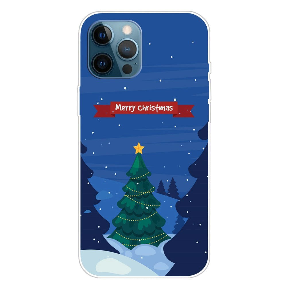 iPhone 15 Pro Fleksibelt Plast Mobil Jule Cover - Merry Christmas - Juletræ