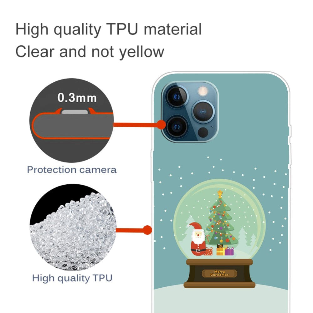 iPhone 15 Pro Fleksibelt Plast Mobil Jule Cover - Merry Christmas - Julekugle