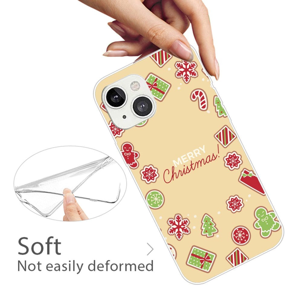 iPhone 15 Fleksibelt Plast Mobil Jule Cover - Merry Christmas - Juleklistermærker