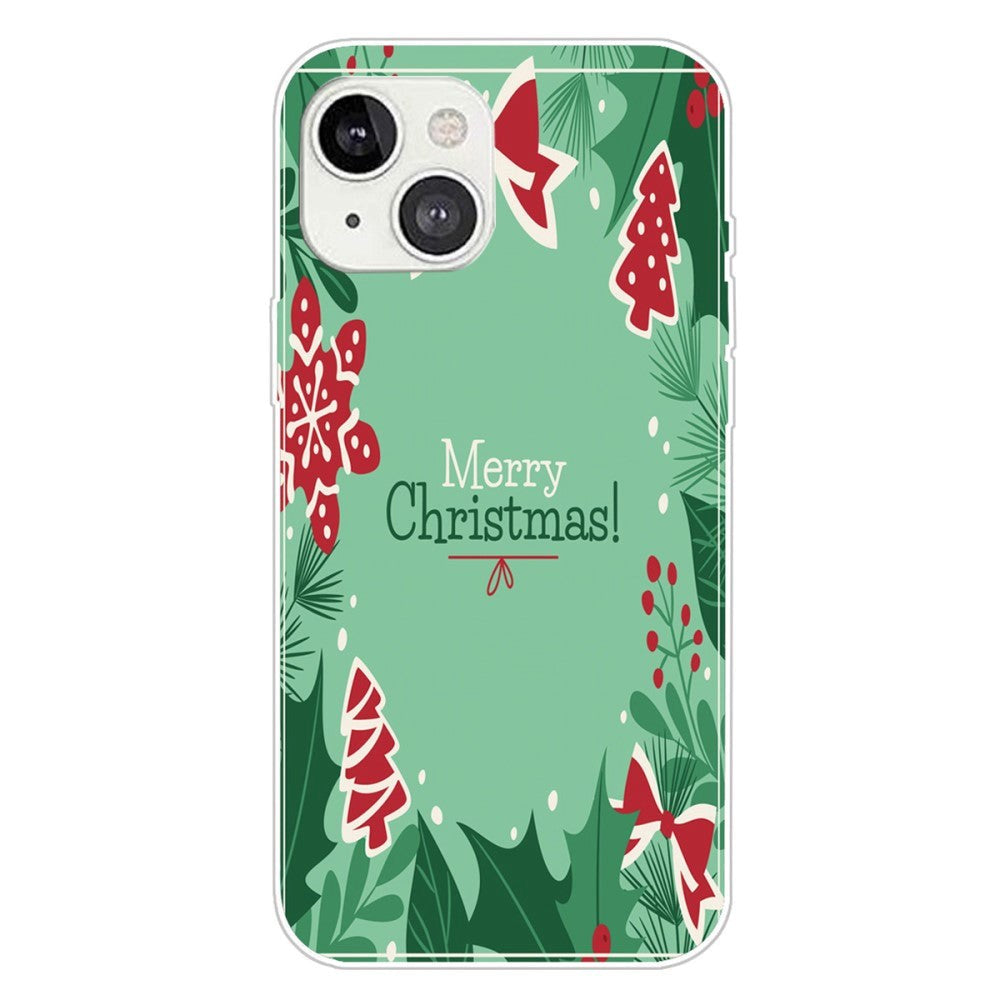 iPhone 15 Fleksibelt Plast Mobil Jule Cover - Merry Christmas - Juleelementer