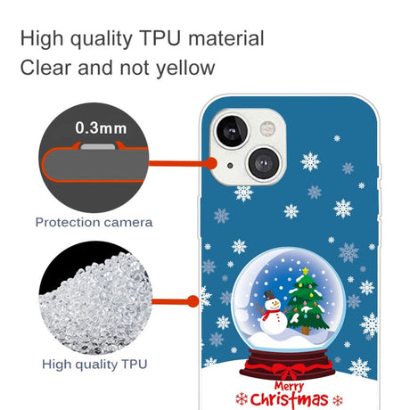 iPhone 15 Fleksibelt Plast Mobil Jule Cover - Merry Christmas - Snekugle