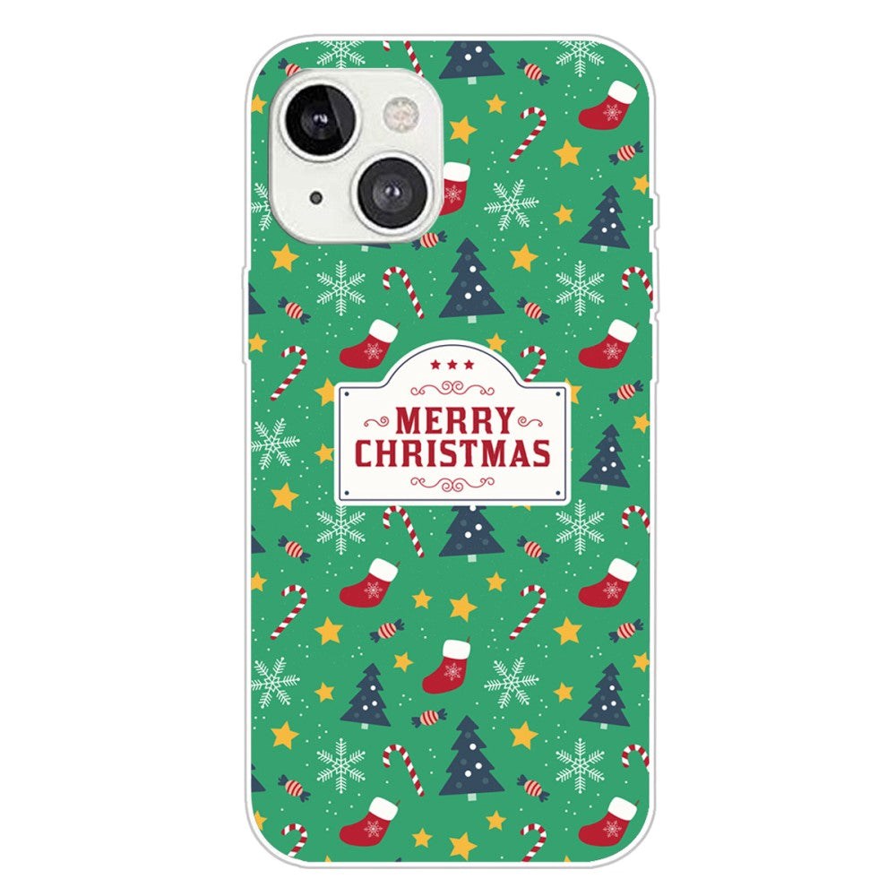 iPhone 15 Fleksibelt Plast Mobil Jule Cover - Merry Christmas - Juletema