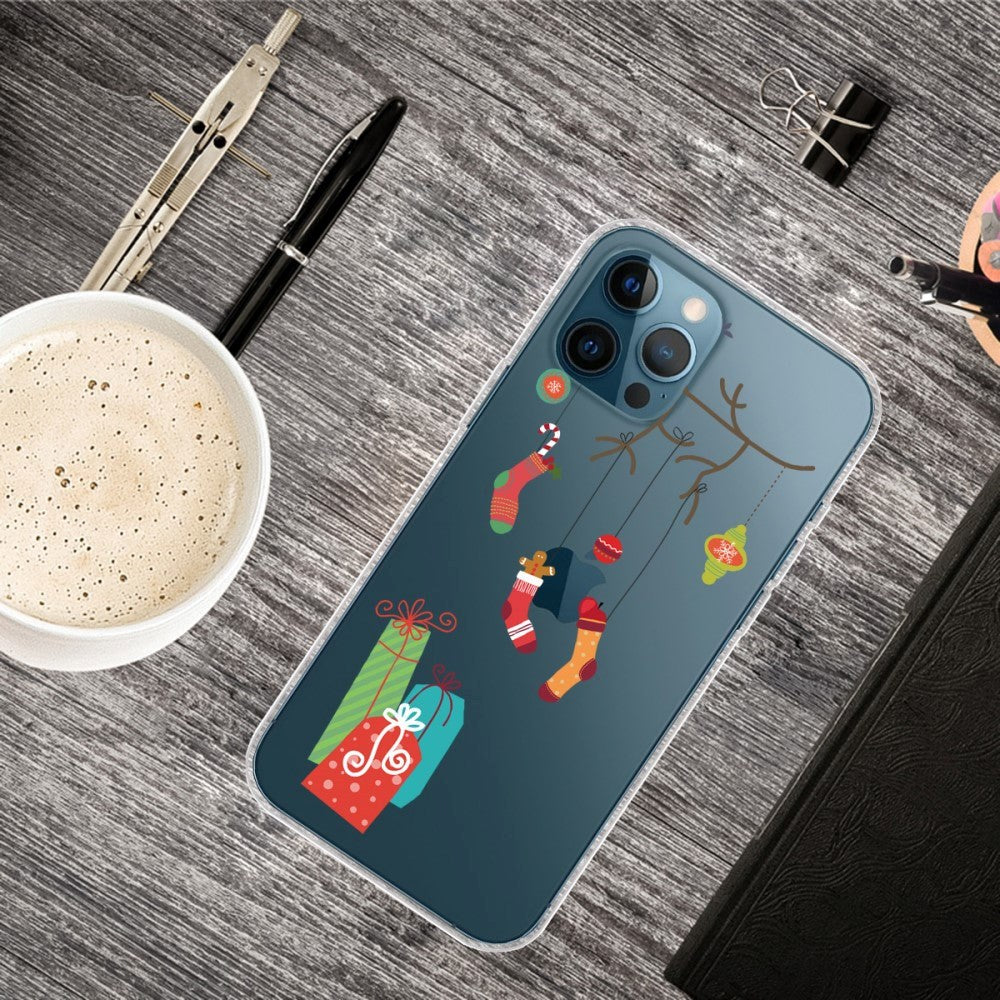 iPhone 15 Pro Fleksibelt Plastik Jule Mobil Cover - Julepynt