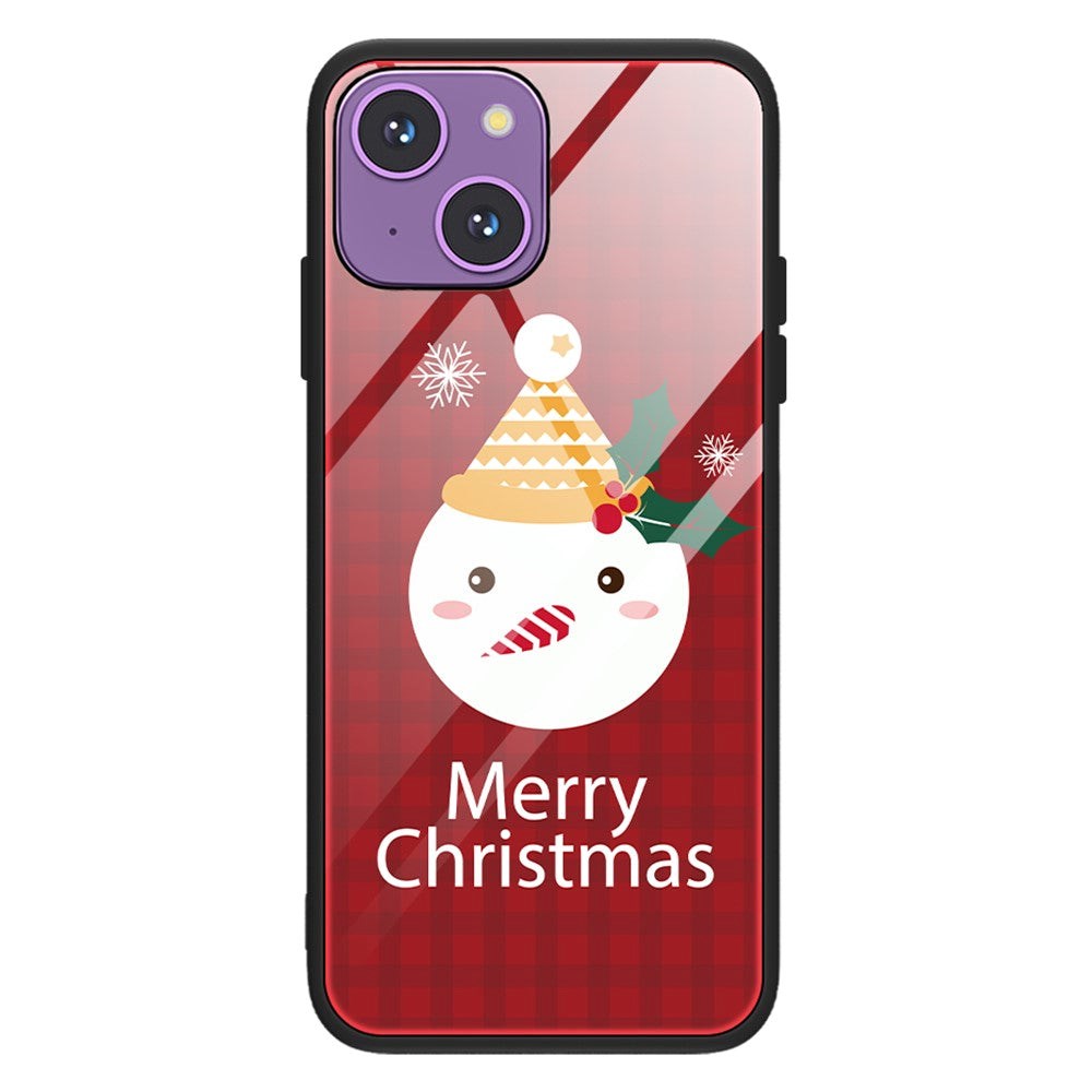 iPhone 15 Jule Mobil Cover m. Glasbagside - Merry Christmas - Snemand
