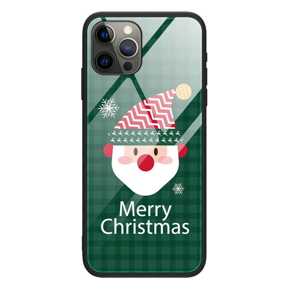 iPhone 15 Pro Jule Mobil Cover m. Glasbagside - Merry Christmas - Julemand