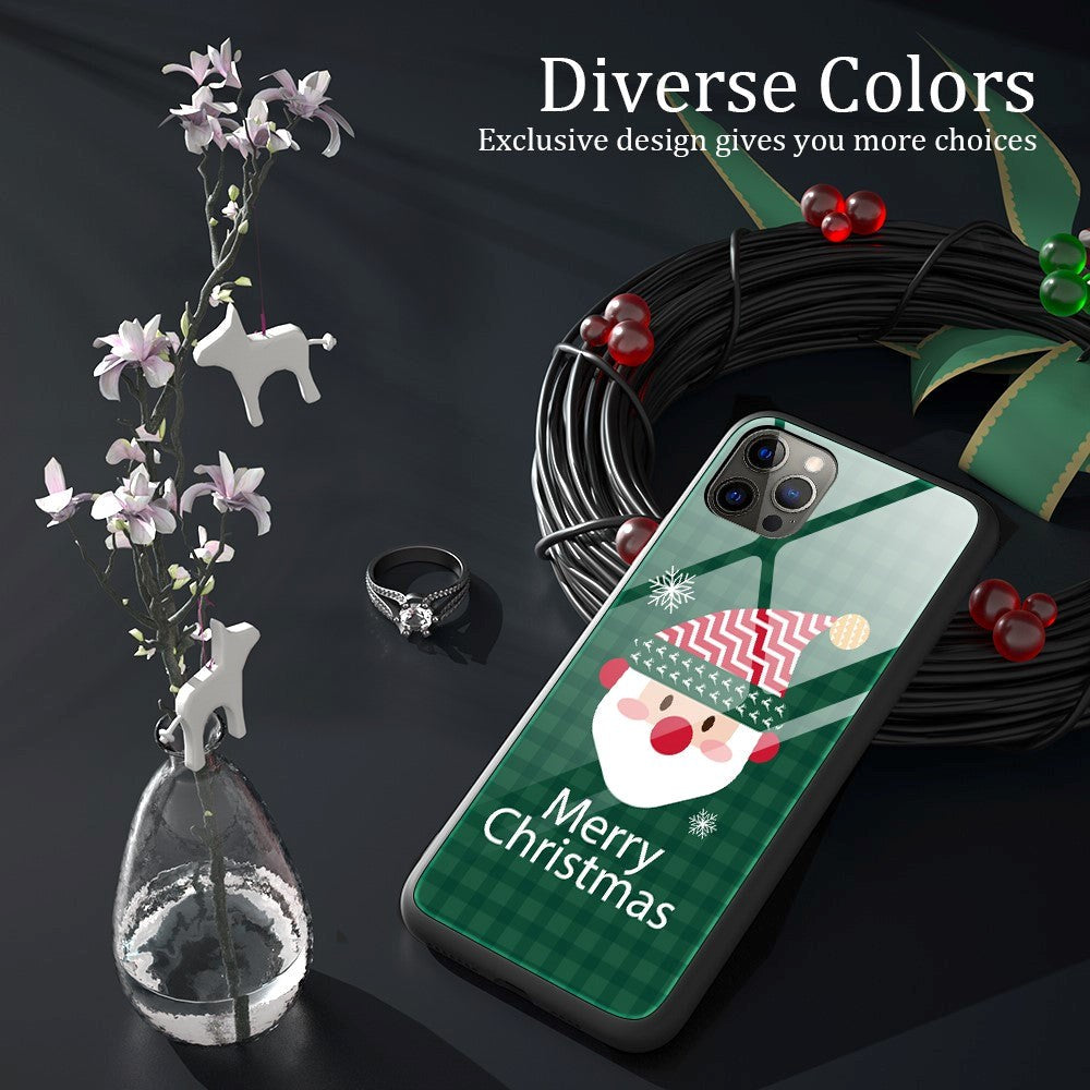 iPhone 15 Pro Jule Mobil Cover m. Glasbagside - Merry Christmas - Julemand