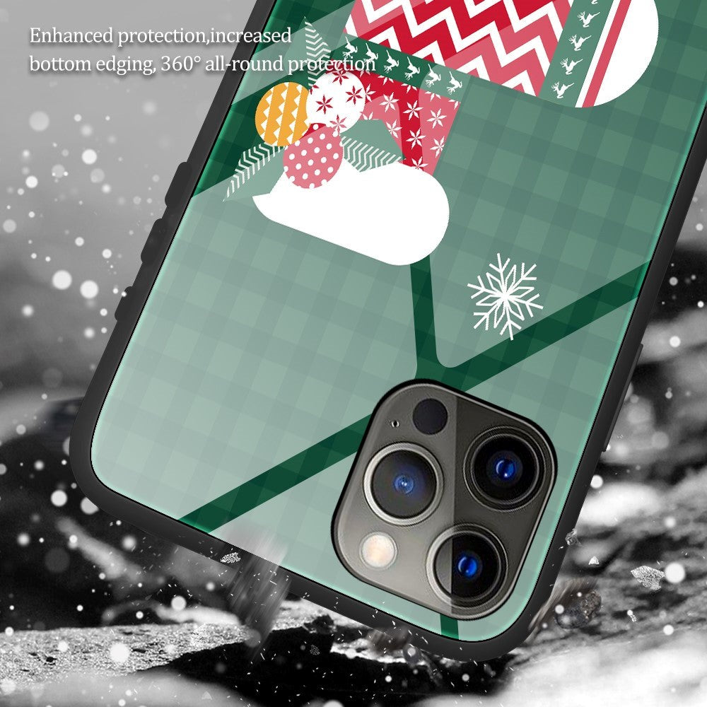iPhone 15 Pro Jule Mobil Cover m. Glasbagside - Merry Christmas - Julemand